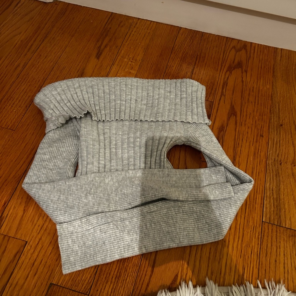 Princess Polly Gray Off-the-Shoulder Sweater
